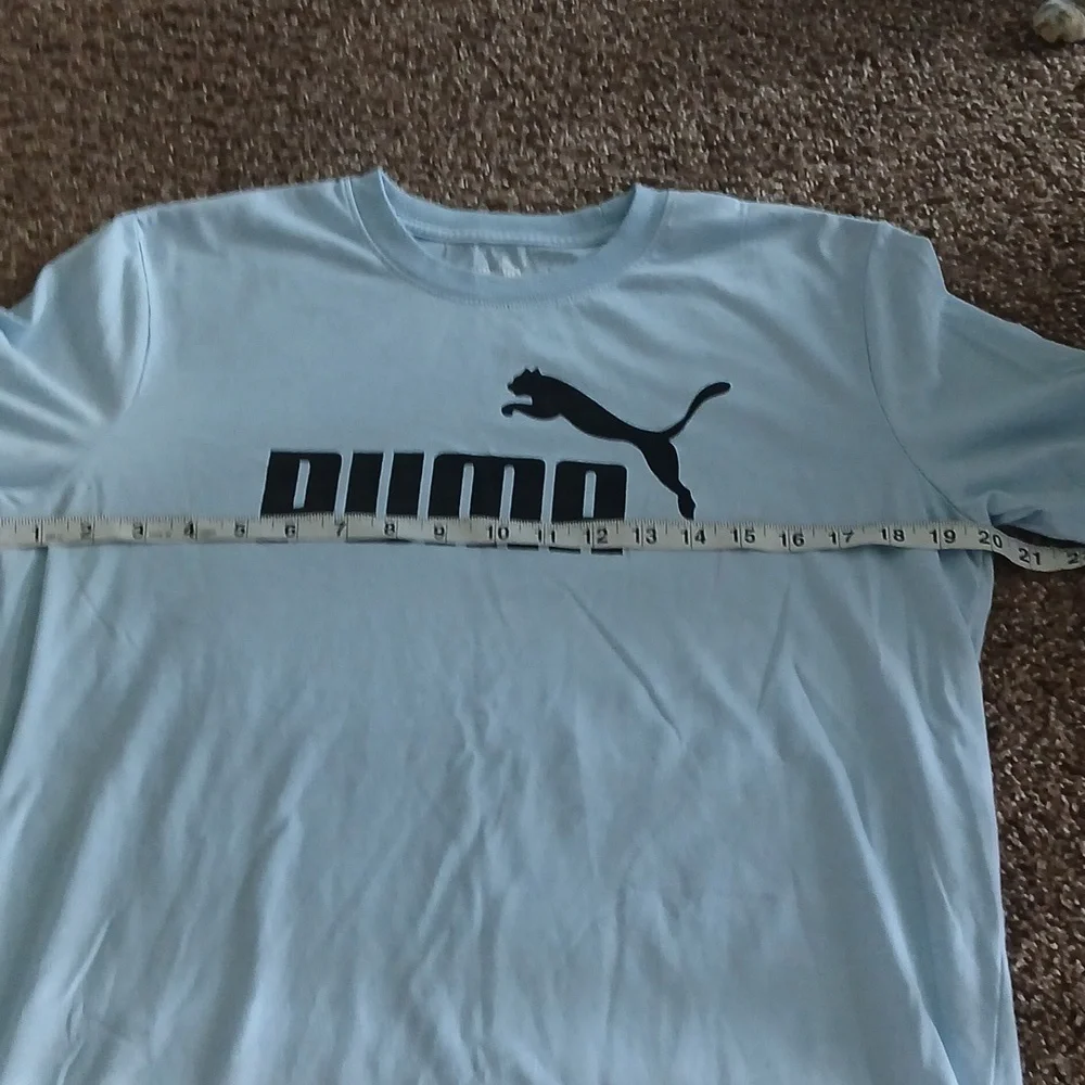 PUMA mens baby blue logo tee shirt size medium - Picture 5 of 11